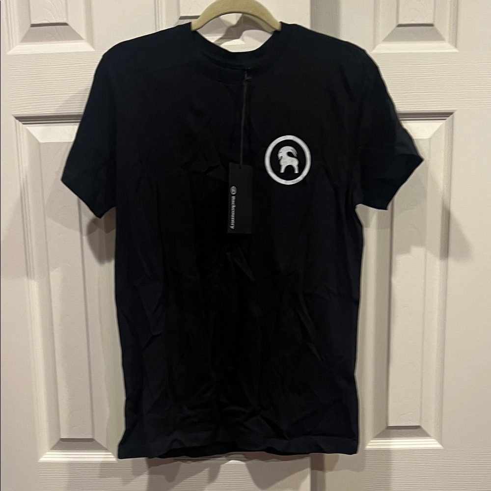 NWT-Classic Black Tee with Iconic GOAT Emblem